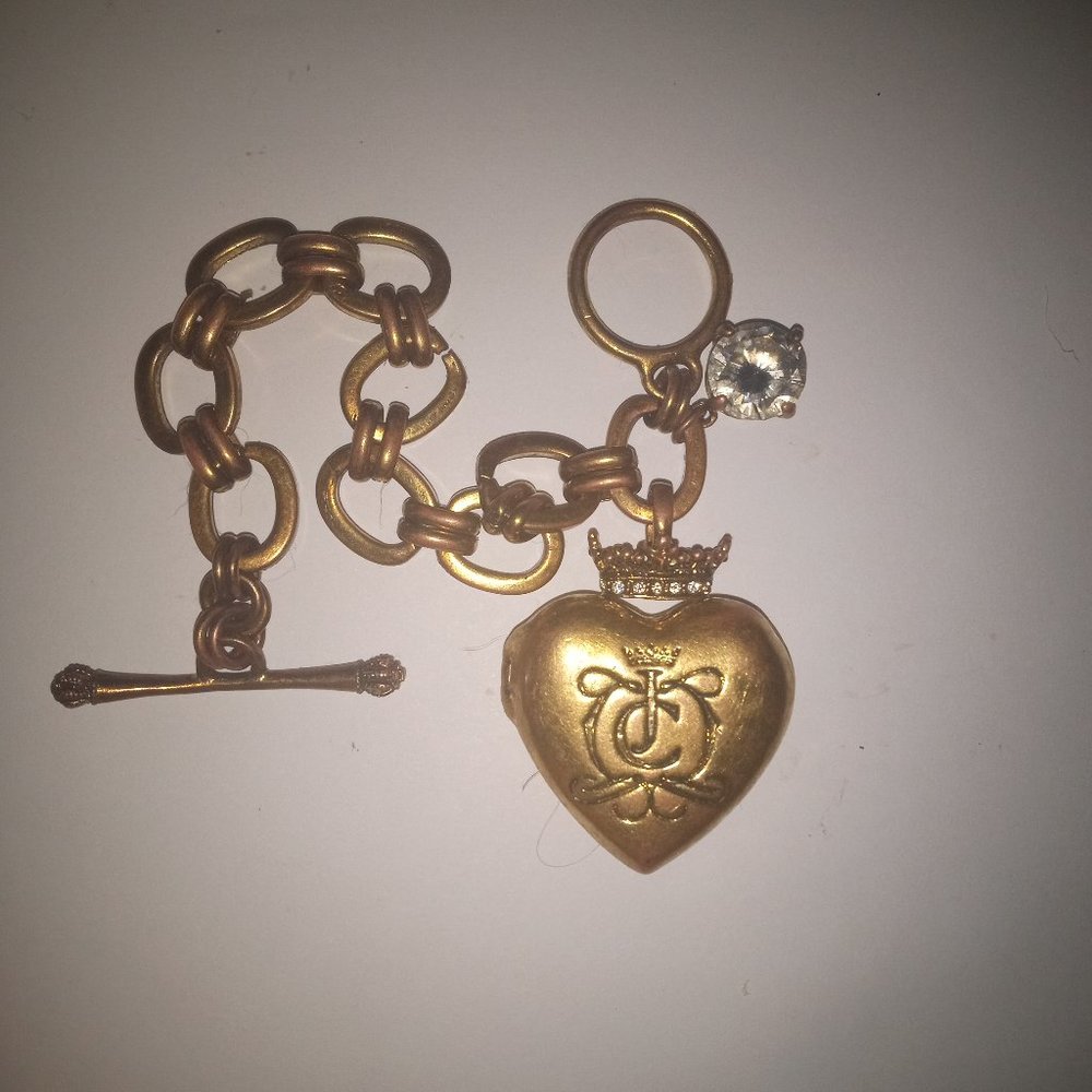 Juicy Couture Gold Tone Puffy Heart Bracelet
